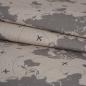 Preview: Dekostoff Leinenlook Landkarte Flugzeugrouten grau beige